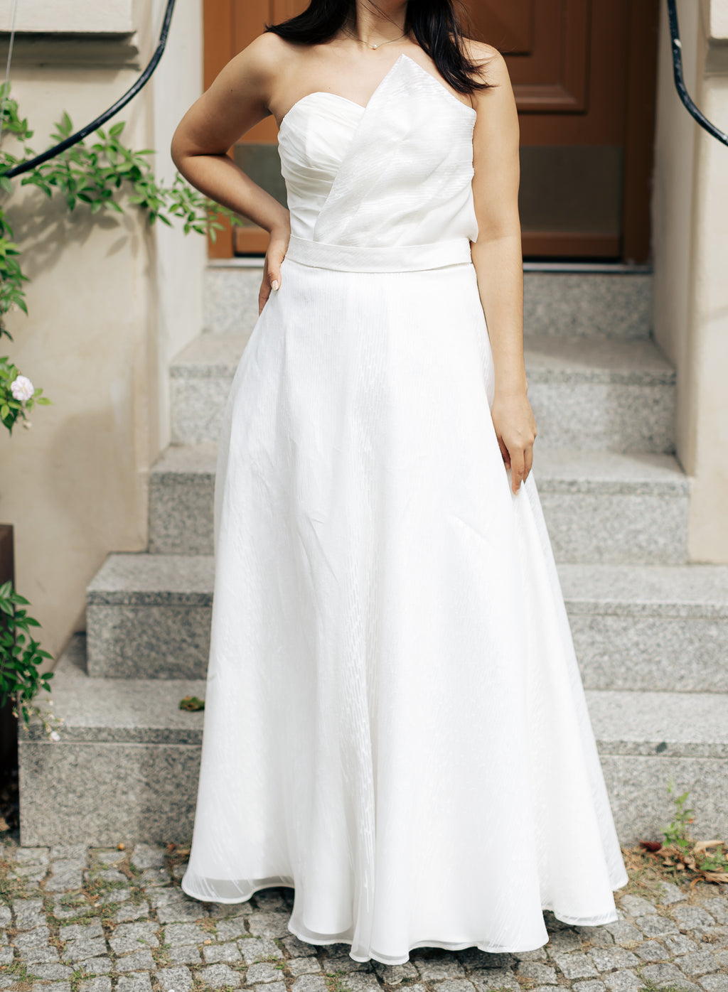Modern Draped Wedding Dress