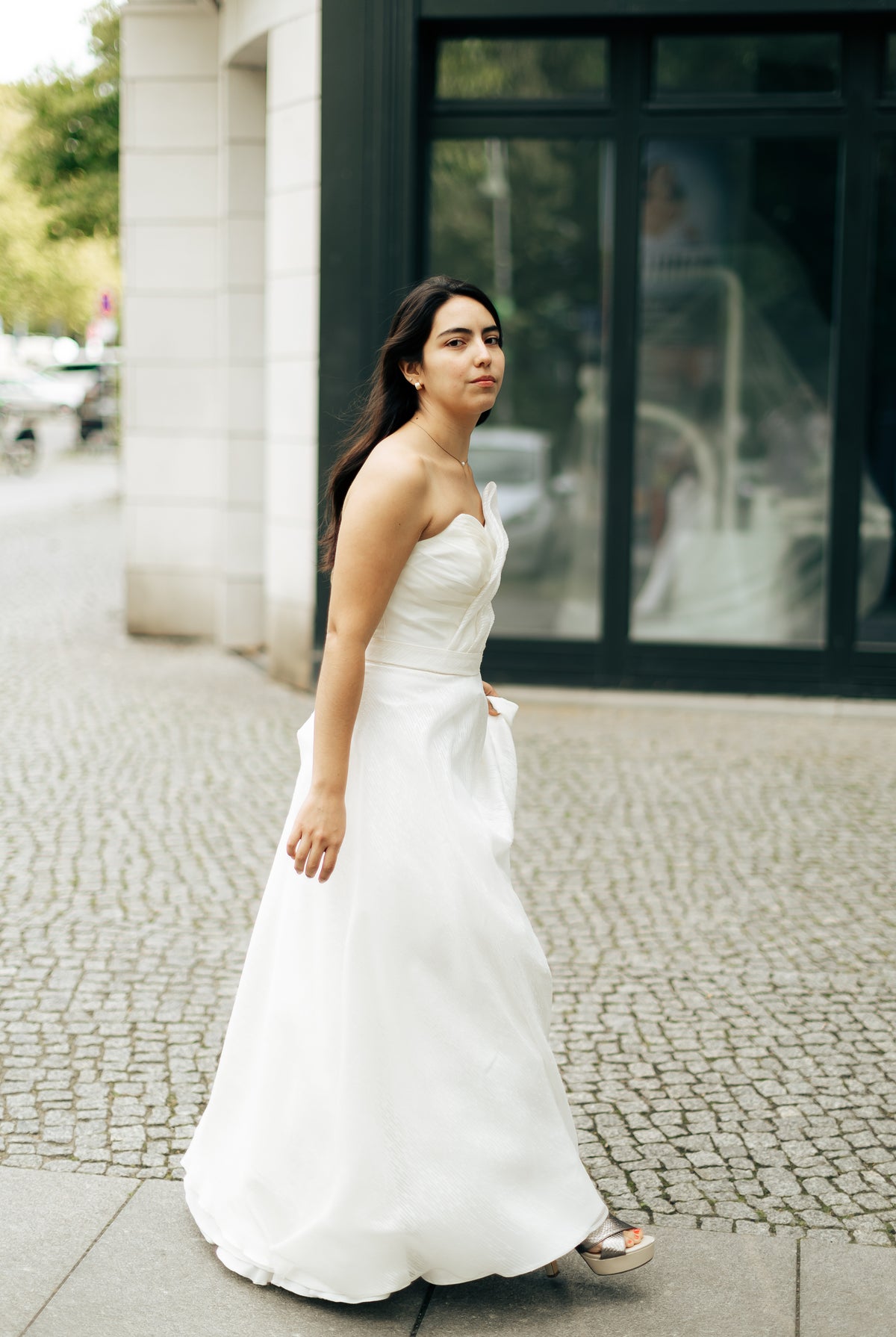 Modern Draped Wedding Dress