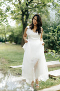 Floral Appliqué Garden Wedding Dress