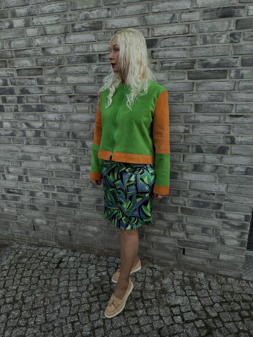 Abstract print viscose skirt