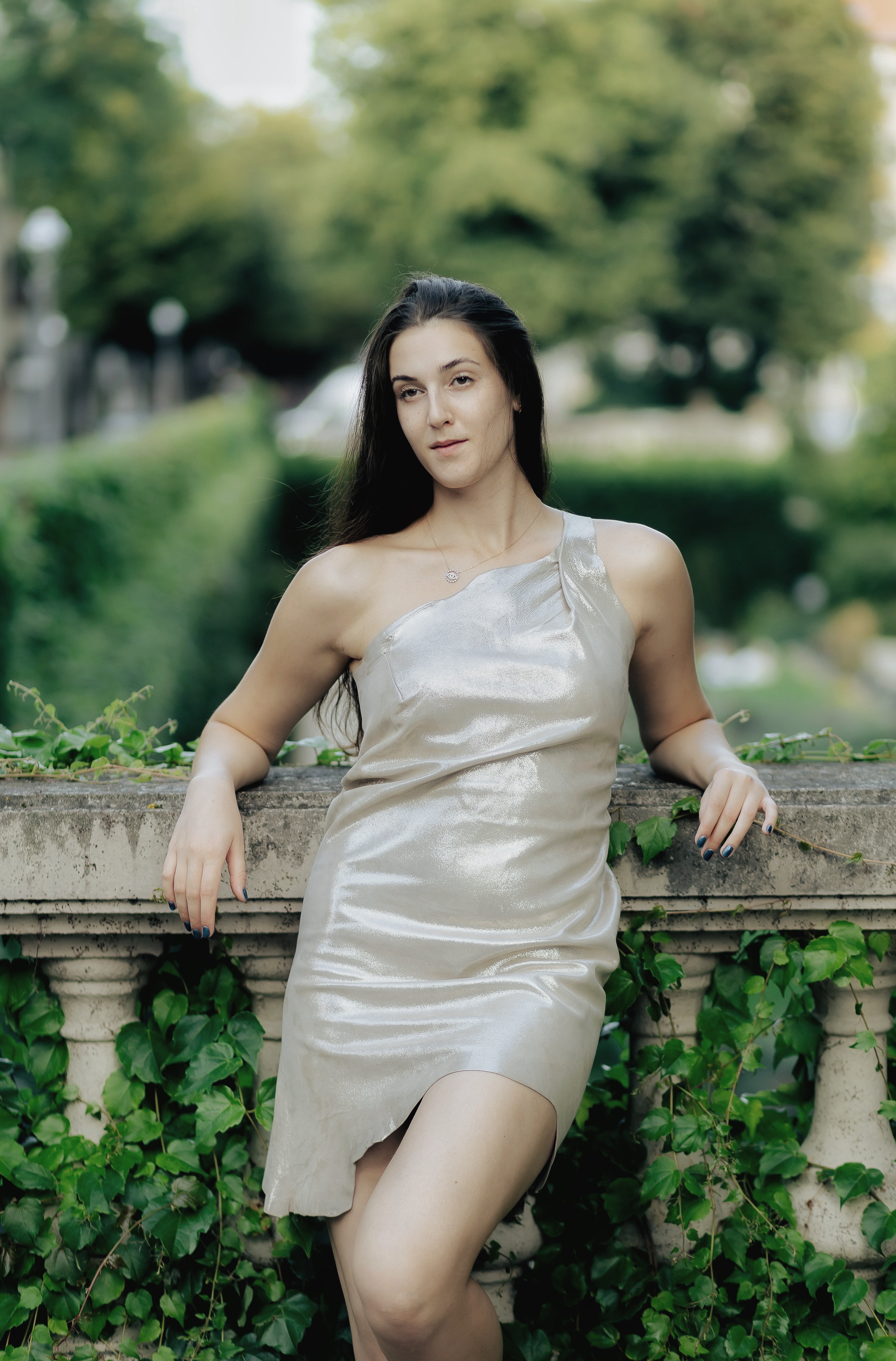 One-Shoulder Leather Dress – Mazi